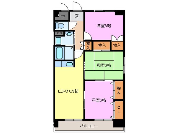 清洲駅 徒歩8分 3階の物件間取画像